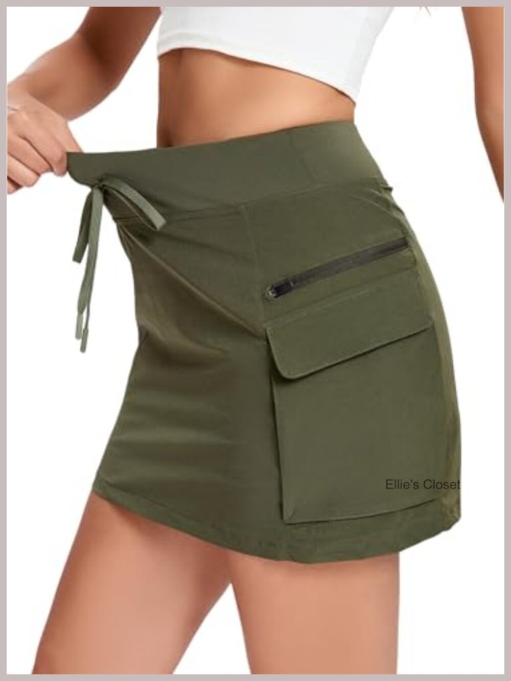 Women's High Waisted Athletic Skort with Zipper Pockets